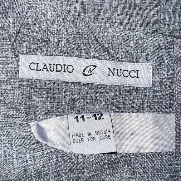 Claudio Nucci,11/12,sleeveless gray tweed print lined rear zip/vent sheath dress - Picture 11 of 12